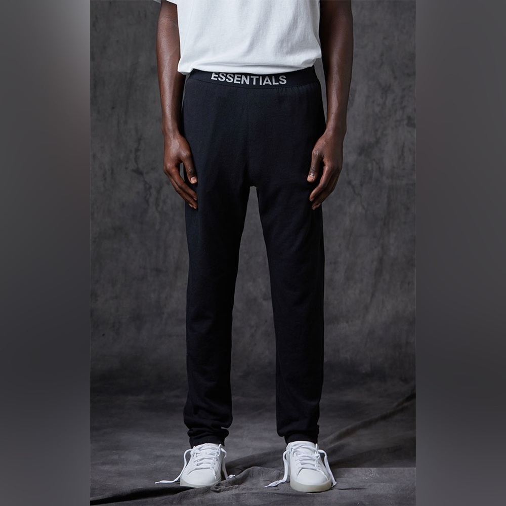 FEAR OF GOD ESSENTIALS Black Jersey Lounge Pants